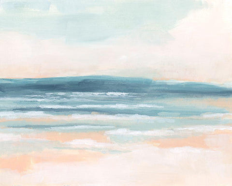 Surf Blush II White Modern Wood Framed Art Print with Double Matting by Vess, June Erica