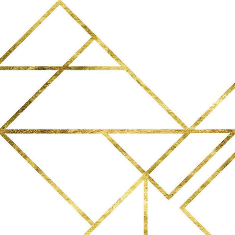 Gilded Angle I White Modern Wood Framed Art Print with Double Matting by Vess, June Erica