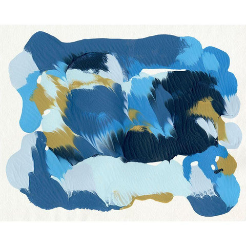 Blue Overture I White Modern Wood Framed Art Print by Caroline, Emma