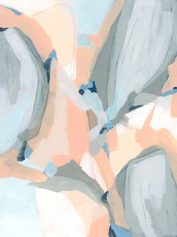 Pastel Cavern I White Modern Wood Framed Art Print with Double Matting by Vess, June Erica