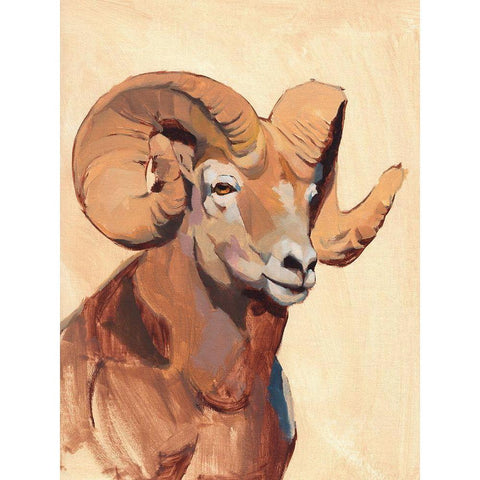 Ochre Ram I Gold Ornate Wood Framed Art Print with Double Matting by Green, Jacob