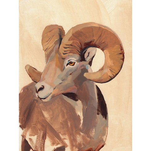 Ochre Ram II White Modern Wood Framed Art Print by Green, Jacob
