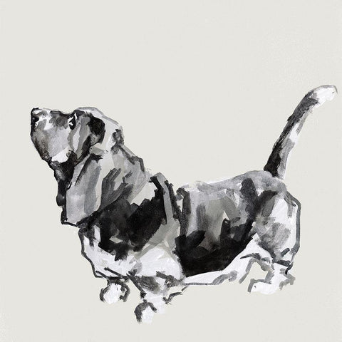 A Very Pastel Modern Dog IV White Modern Wood Framed Art Print by Cartissi