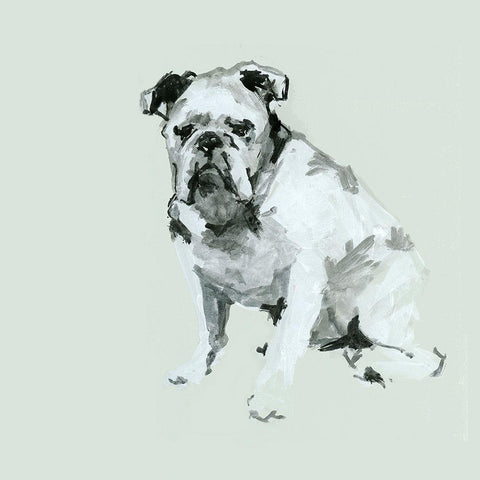 A Very Pastel Modern Dog VI White Modern Wood Framed Art Print with Double Matting by Cartissi