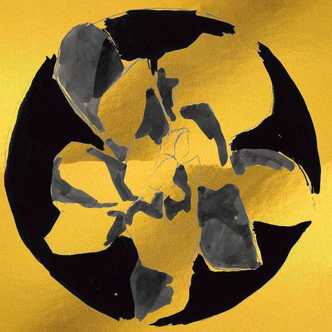 Gold Cactus II Black Modern Wood Framed Art Print by Cartissi