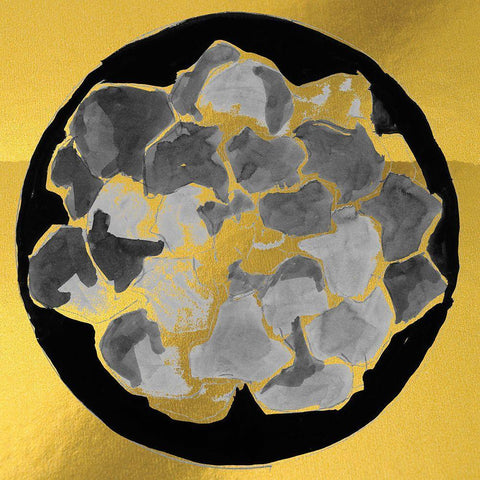 Gold Cactus IV Black Ornate Wood Framed Art Print with Double Matting by Cartissi