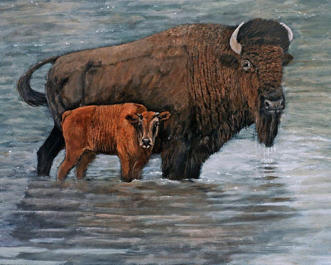 Family Affair I Black Ornate Wood Framed Art Print with Double Matting by Winkler, Kathy