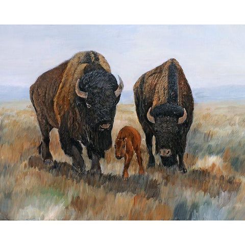 Family Affair II Black Modern Wood Framed Art Print with Double Matting by Winkler, Kathy