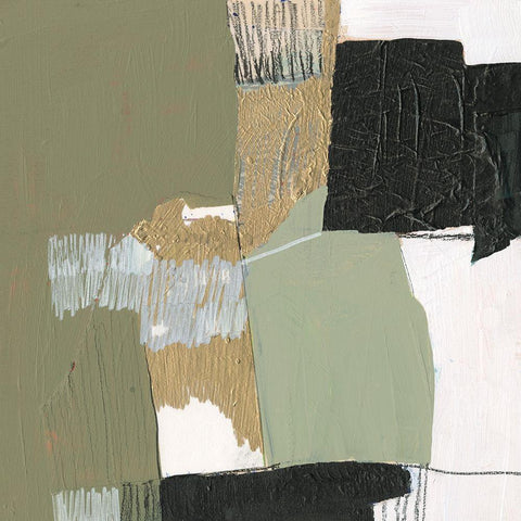 Custom Olive Black And Gold II White Modern Wood Framed Art Print by Goldberger, Jennifer