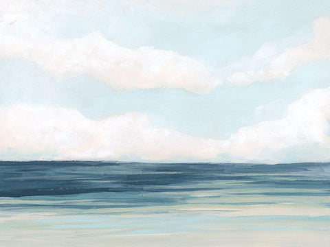 Shoreline Sky I Black Ornate Wood Framed Art Print with Double Matting by Vess, June Erica