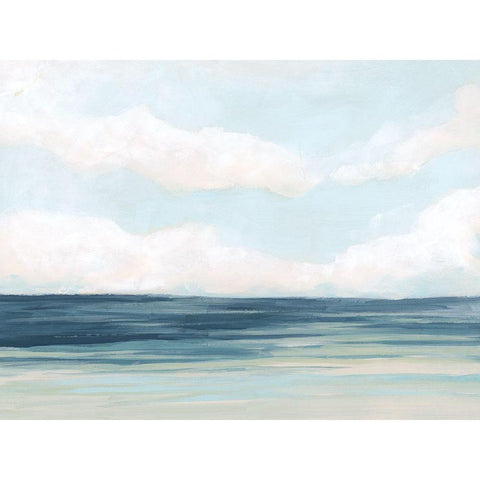 Shoreline Sky I White Modern Wood Framed Art Print by Vess, June Erica