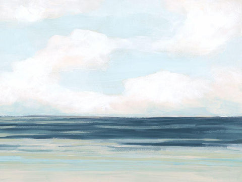 Shoreline Sky II Black Ornate Wood Framed Art Print with Double Matting by Vess, June Erica