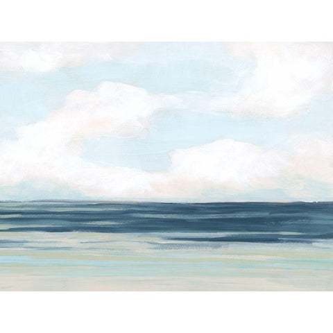 Shoreline Sky II White Modern Wood Framed Art Print by Vess, June Erica