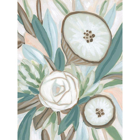 Sage Bouquet I Black Modern Wood Framed Art Print by Vess, June Erica