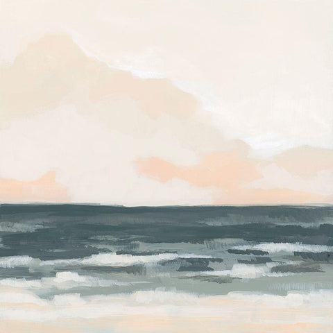 Tidal Pull I White Modern Wood Framed Art Print with Double Matting by Vess, June Erica