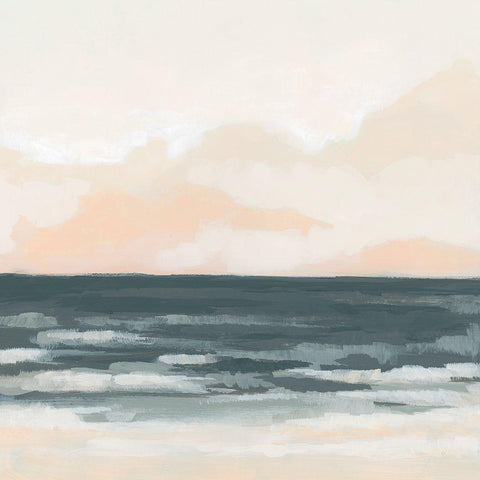 Tidal Pull II White Modern Wood Framed Art Print with Double Matting by Vess, June Erica