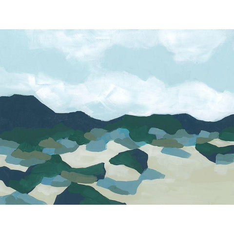 Foothill Blues I Black Modern Wood Framed Art Print with Double Matting by Vess, June Erica