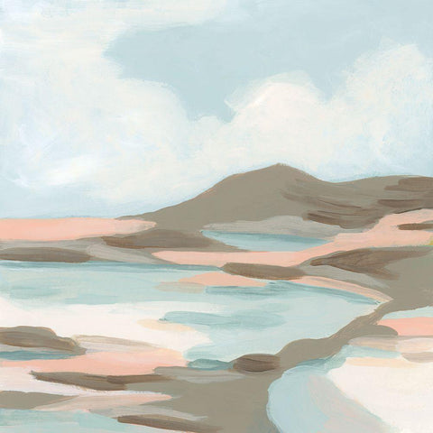 Soft Shoals I Gold Ornate Wood Framed Art Print with Double Matting by Vess, June Erica