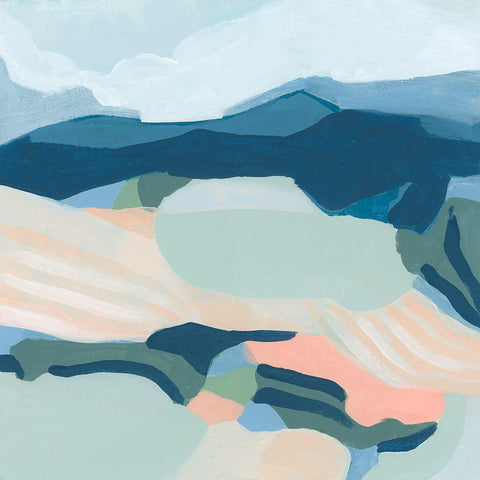 Sorbet Fields I Black Modern Wood Framed Art Print by Vess, June Erica