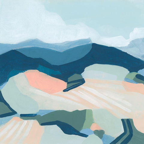 Sorbet Fields II Black Modern Wood Framed Art Print by Vess, June Erica