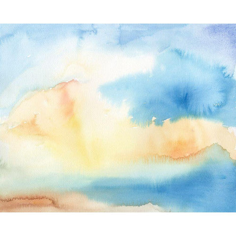 Watercolor Sky I Black Modern Wood Framed Art Print with Double Matting by Longley, Alicia