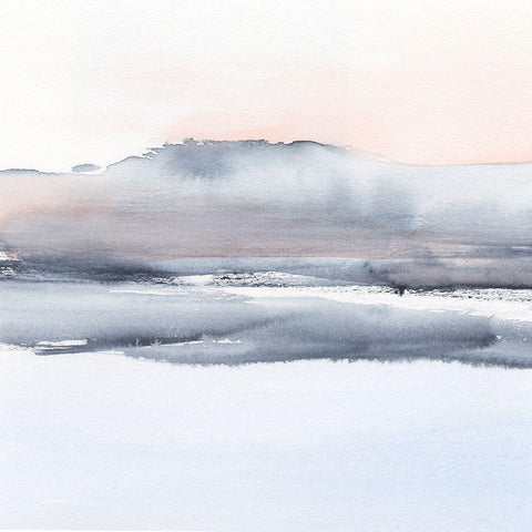 Blush Reflections II Black Modern Wood Framed Art Print with Double Matting by Harper, Ethan