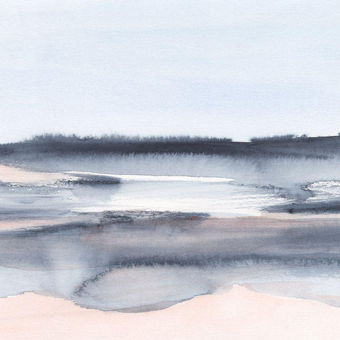 Blush Reflections III White Modern Wood Framed Art Print with Double Matting by Harper, Ethan