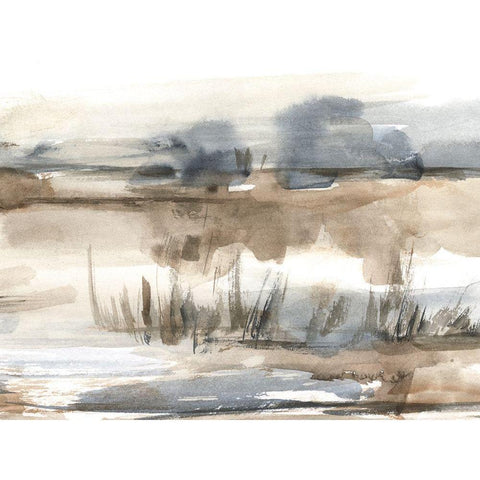 Blue-Grey Marsh I Black Modern Wood Framed Art Print with Double Matting by Harper, Ethan