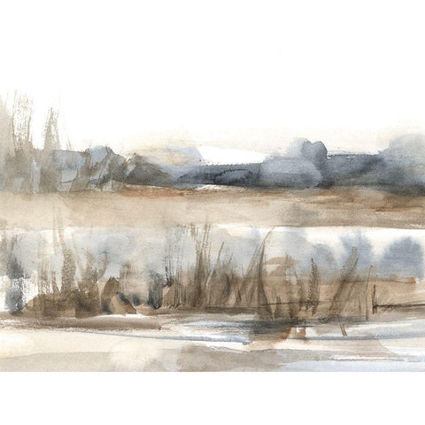 Blue-Grey Marsh II Gold Ornate Wood Framed Art Print with Double Matting by Harper, Ethan