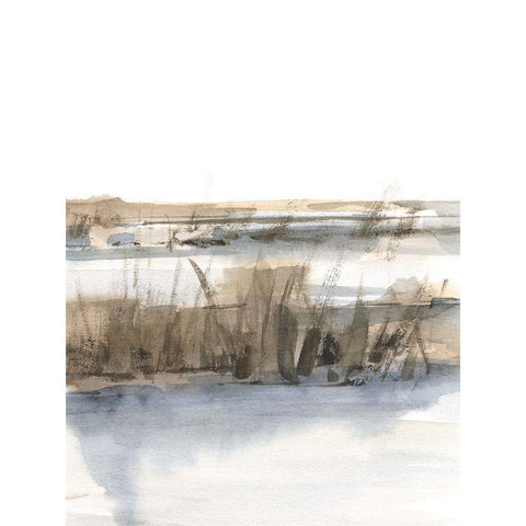 Blue-Grey Marsh III White Modern Wood Framed Art Print by Harper, Ethan