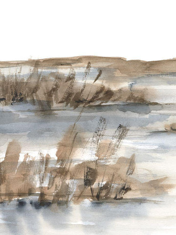 Blue-Grey Marsh IV White Modern Wood Framed Art Print with Double Matting by Harper, Ethan