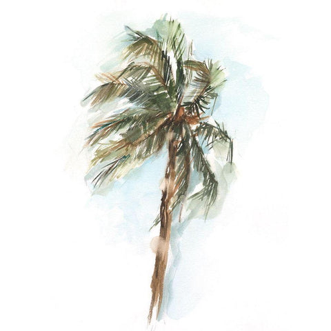 Watercolor Palm Study II White Modern Wood Framed Art Print by Harper, Ethan