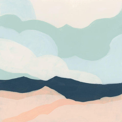 Simplescape I White Modern Wood Framed Art Print by Vess, June Erica