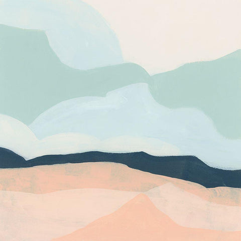 Simplescape III White Modern Wood Framed Art Print with Double Matting by Vess, June Erica