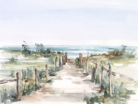 Ocean Access II White Modern Wood Framed Art Print with Double Matting by Harper, Ethan