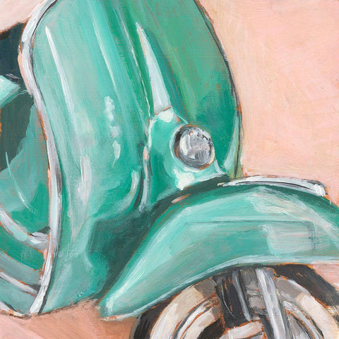 Retro Scooter IV White Modern Wood Framed Art Print by Harper, Ethan