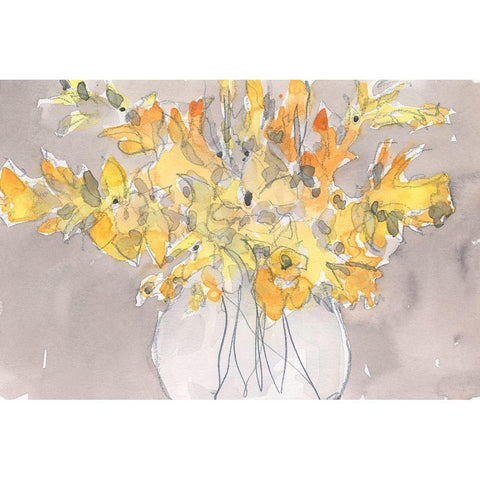 Day Dream Bouquet II White Modern Wood Framed Art Print by Dixon, Samuel