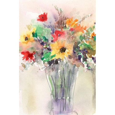 Fancy that Bouquet I Gold Ornate Wood Framed Art Print with Double Matting by Dixon, Samuel