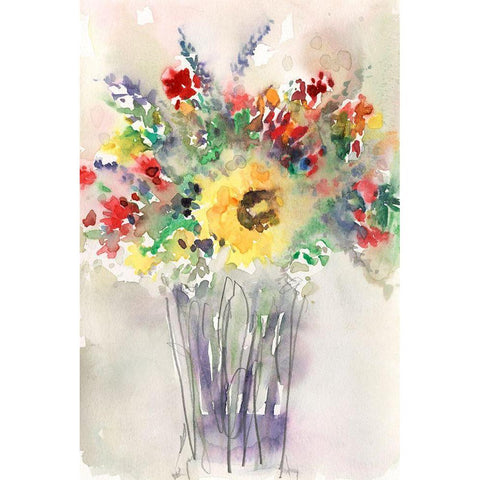 Fancy that Bouquet II White Modern Wood Framed Art Print by Dixon, Samuel
