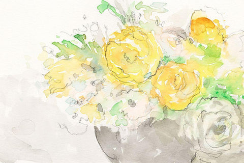 Summer Grace I White Modern Wood Framed Art Print with Double Matting by Dixon, Samuel