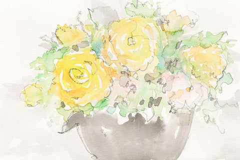 Summer Grace II White Modern Wood Framed Art Print with Double Matting by Dixon, Samuel