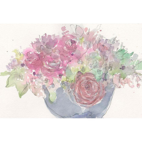 Floral Dreamy I Black Modern Wood Framed Art Print with Double Matting by Dixon, Samuel