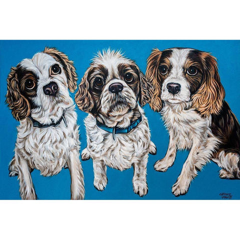 King Charles Family Black Modern Wood Framed Art Print with Double Matting by Vitaletti, Carolee