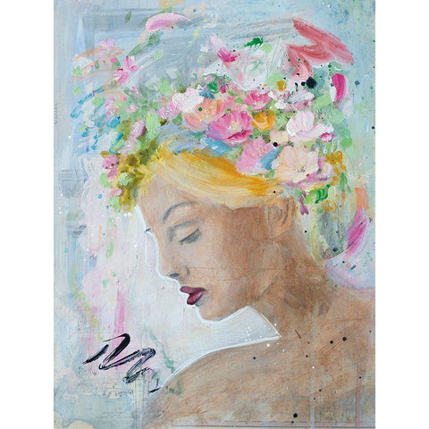 Femme Fleur II Gold Ornate Wood Framed Art Print with Double Matting by Iafrate, Sandra