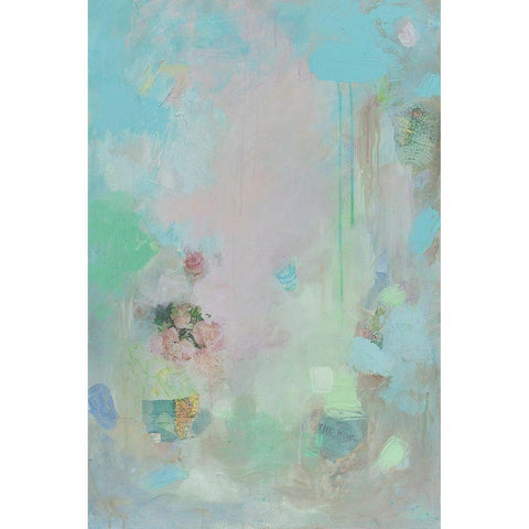 Pastel Whimsy I Black Modern Wood Framed Art Print with Double Matting by Iafrate, Sandra