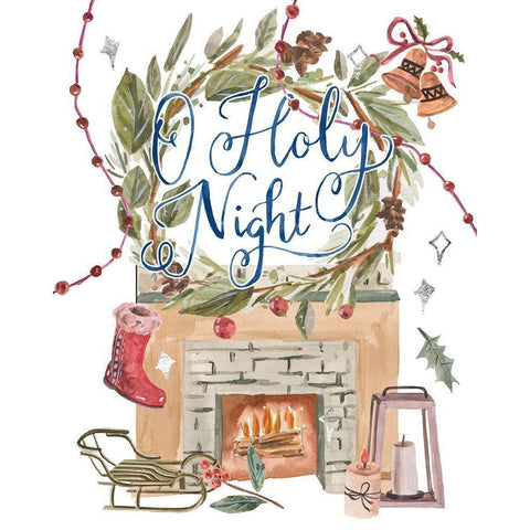 O Holy Night II Black Modern Wood Framed Art Print by Wang, Melissa