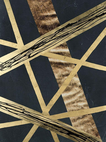 Scaffolds II in Gold White Modern Wood Framed Art Print with Double Matting by Lam, Vanna