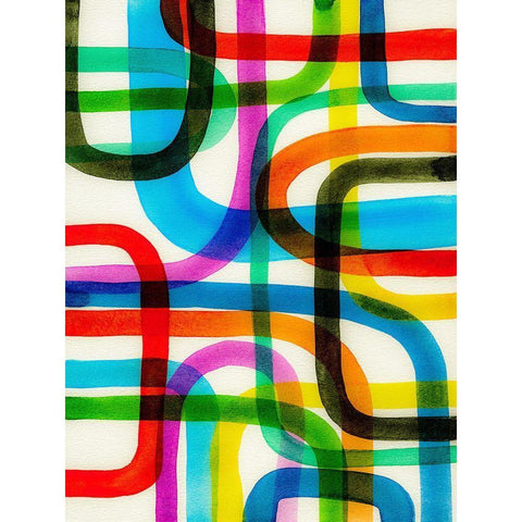 Overlapping I Black Modern Wood Framed Art Print with Double Matting by Galapon, Nikki