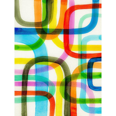 Overlapping II Black Modern Wood Framed Art Print by Galapon, Nikki