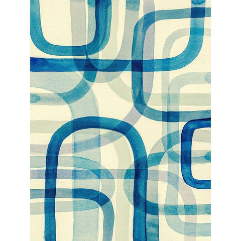 Overlapping IV Black Modern Wood Framed Art Print by Galapon, Nikki